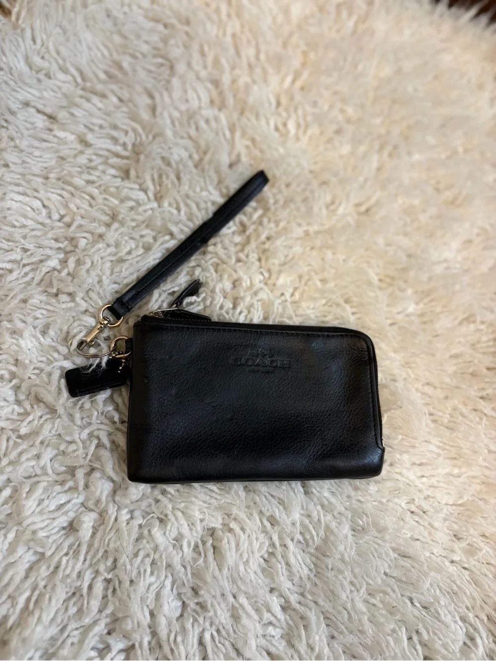 Coach Vintage Black Leather Wristlet